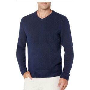 Amazon Essentials Navy V-Neck Cotton Sweater - Men's Size Large